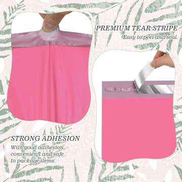 Vapulcio Poly Mailers 10x13 Inch 100 Pcs, Waterproof and Tear-resistant Shipping Bags, Strong Adhesive Shipping Envelopes, Self Seal Mailers Poly Bags with 2.4 Mil, Hello Pink