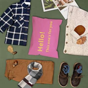 Vapulcio Poly Mailers 10x13 Inch 100 Pcs, Waterproof and Tear-resistant Shipping Bags, Strong Adhesive Shipping Envelopes, Self Seal Mailers Poly Bags with 2.4 Mil, Hello Pink