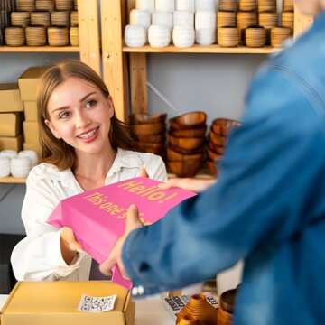 Vapulcio Poly Mailers 10x13 Inch 100 Pcs, Waterproof and Tear-resistant Shipping Bags, Strong Adhesive Shipping Envelopes, Self Seal Mailers Poly Bags with 2.4 Mil, Hello Pink