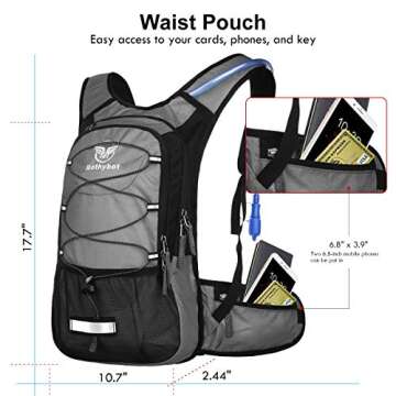 Mothybot Hydration Pack with 2L Water Bladder for Outdoor Fun