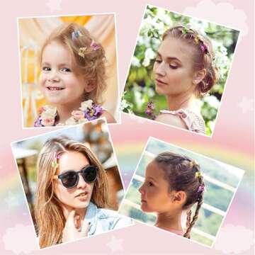 Tiweio Butterfly Hair Clips, 50 Pieces Jelly Color Mini Hair Clips, Hair Accessories for Women and Girls with Box Packaged, 14 Sparkle Candy Colors