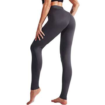 NELEUS 2 Pack Tummy Control High Waist Running Workout Leggings,9017,Black,Grey,M,EU L