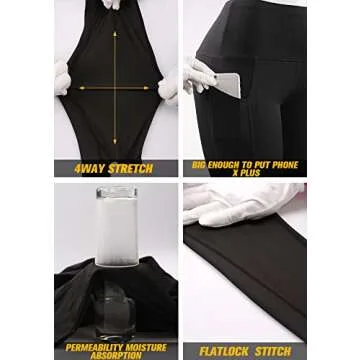 NELEUS 2 Pack Tummy Control High Waist Running Workout Leggings,9017,Black,Grey,M,EU L