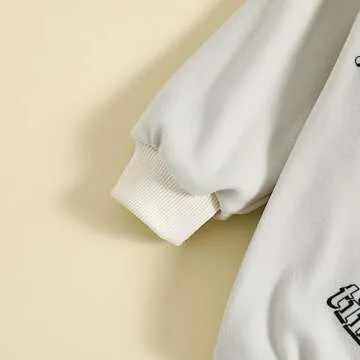 Endorothii Baby Halloween Clothes Girl Boy Spooky Babe Pumpkin Romper Sweatshirt Long Sleeves Bubble Bodysuit Outfit