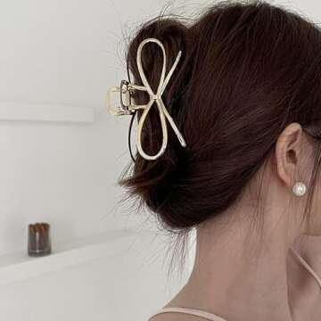 2 Pack Butterfly Metal Hair Clips for Women - 4.1 Inch Strong Hold Barrette Claw Clips for Thin, Thick, or Curly Hair - Hair Accessories for Girls