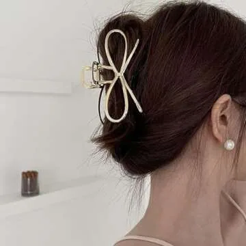 2 Pack Butterfly Metal Hair Clips for Women - 4.1 Inch Strong Hold Barrette Claw Clips for Thin, Thick, or Curly Hair - Hair Accessories for Girls