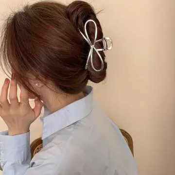 2 Pack Butterfly Metal Hair Clips for Women - 4.1 Inch Strong Hold Barrette Claw Clips for Thin, Thick, or Curly Hair - Hair Accessories for Girls