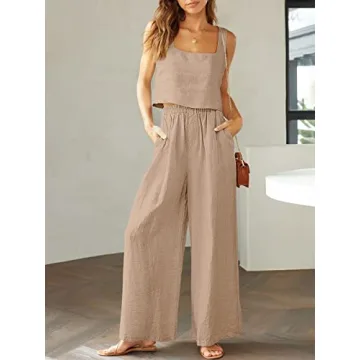 Stylish Prinbara Women's 2 Piece Linen Lounge Set