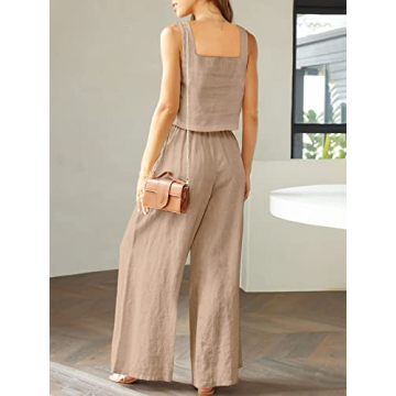 Stylish Prinbara Women's 2 Piece Linen Lounge Set