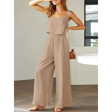 Stylish Prinbara Women's 2 Piece Linen Lounge Set