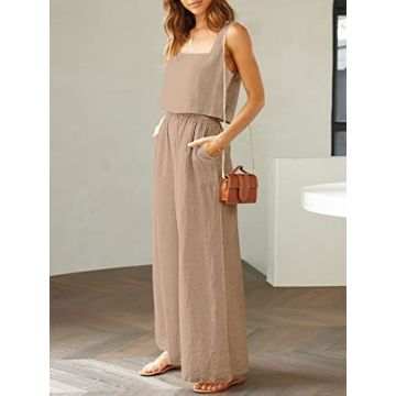 Stylish Prinbara Women's 2 Piece Linen Lounge Set