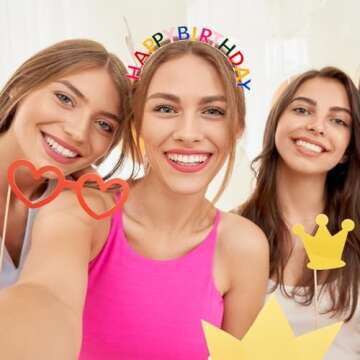 CIEHER Happy Birthday Headband for Women and Girls Birthday Crown Happy Birthday Decorations