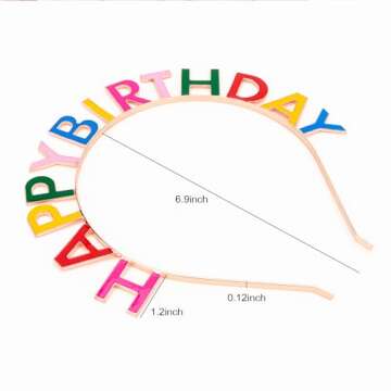 CIEHER Happy Birthday Headband for Women and Girls Birthday Crown Happy Birthday Decorations