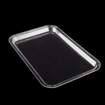 YBSVO 20 1/4" x 13 7/16" Clear Acrylic Bakery Display Case Tray-Pack of 3