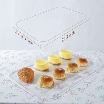 YBSVO 20 1/4" x 13 7/16" Clear Acrylic Bakery Display Case Tray-Pack of 3