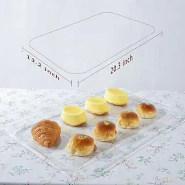 YBSVO 20 1/4" x 13 7/16" Clear Acrylic Bakery Display Case Tray-Pack of 3