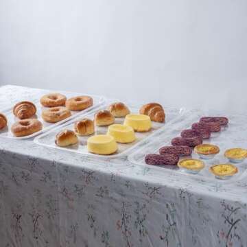 YBSVO 20 1/4" x 13 7/16" Clear Acrylic Bakery Display Case Tray-Pack of 3