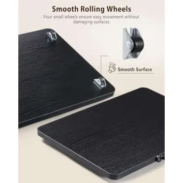 Evermagin Appliance Slider, Sliding Tray for Coffee Maker, Coffee Pot Slider Tray for Countertop, Kitchen Appliance Rolling Tray with Rubber Wheels, Large - Wide, Black (16" X 12.5")