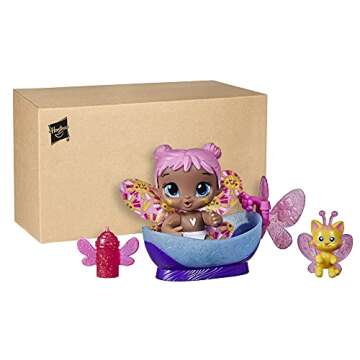 Baby Alive Glo Pixies Minis Doll, Bubble Sunny, Glow-in-The-Dark Doll for Kids Ages 3 and Up, 3.75-I...