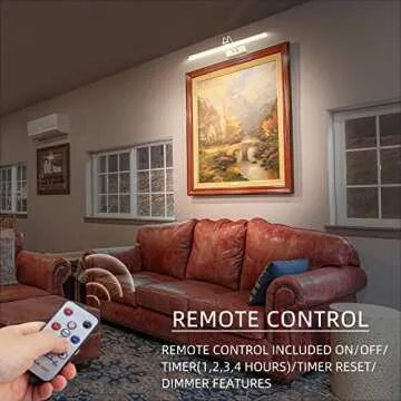 RAIFOOLLY 20" Antique Brass Picture Light with Remote