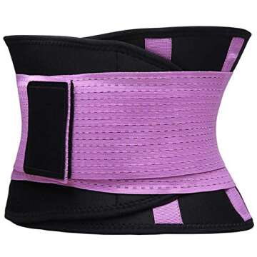 VENUZOR Waist Trainer Belt for Women - Waist Cincher Trimmer - Slimming Body Shaper Belt - Sport Girdle Belt (UP Graded)(Purple,XX-Large)