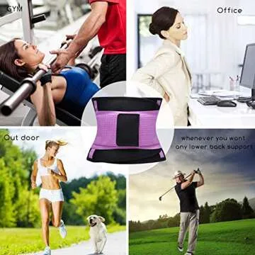 VENUZOR Waist Trainer Belt for Women - Waist Cincher Trimmer - Slimming Body Shaper Belt - Sport Girdle Belt (UP Graded)(Purple,XX-Large)