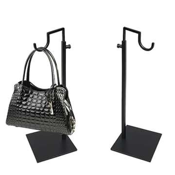 Purse Display Stand, 2 Pack of Sturdy Adjustable Handbag Holder Rack, Single Hanging Hook Bag Displa...