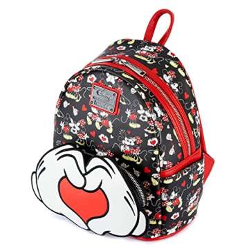 Loungefly Disney Mickey and Minnie Heart Hands Mini Backpack