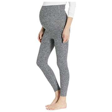 Beyond Yoga Maternity Empire Waisted Spacedye Capri Leggings Black/White Spacedye LG (US Women's 10-12) 28