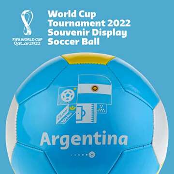 FIFA World Cup Qatar 2022 Team Argentina Soccer Ball Souvenir Display, Officially Licensed Futbol fo...