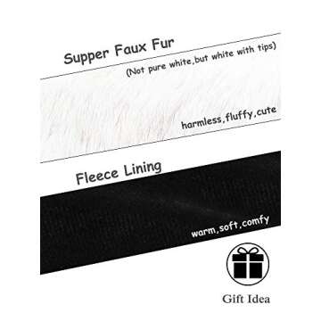 Faux Fur Headband with Elastic for Women's Winter Earwarmer Earmuff(One size,White)