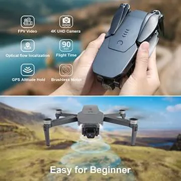 Tucok 90 Mins Drones with Camera for Adults,4K UHD Camera,3 Batteries Long Flight Time,Brushless Motor,GPS Auto Return,Circle Fly,FPV Drones Quadcopter with 5Ghz WiFi FPV Live Video for Beginners,Carrying Case