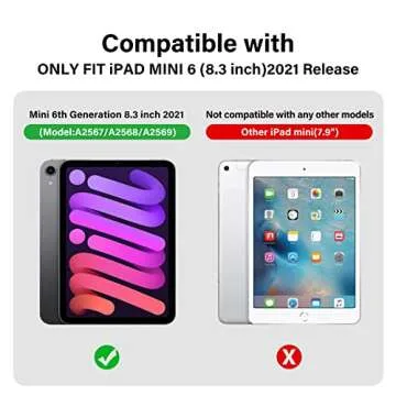 Adocham Kids Case for iPad Mini 6 2021/Mini 7 2024(A17 Pro),Durable Shockproof Child Protective Cove...