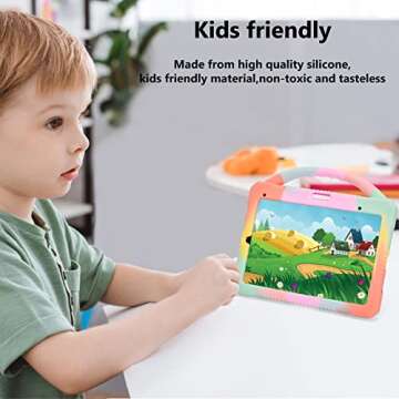 Adocham Kids Case for iPad Mini 6 2021/Mini 7 2024(A17 Pro),Durable Shockproof Child Protective Cover for Mini 6th/7th Generation Case 8.3 inch (Rainbow)