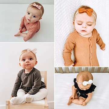 LittleJoJo Baby Girl Headbands and Bows - Cute, Soft Nylon Hair Accessories