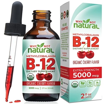 Organic Vitamin B12 Liquid - Extra Strength Energy Boost