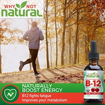 Organic Vitamin B12 Liquid - Extra Strength Energy Boost