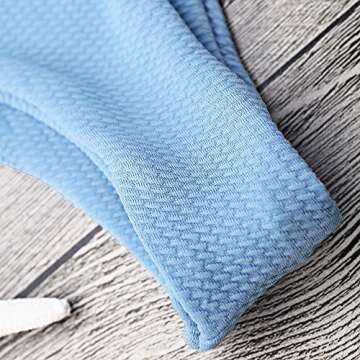 ZAFUL Women Padded Scoop Neck 2 Pieces Push Up Swimsuit Revealing Thong Bikinis V Bottom Style Brazilian Bottom Bra Sets(Light Blue M)