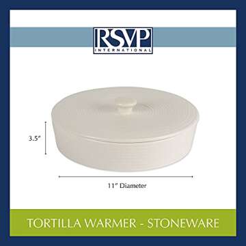 RSVP White 10" Tortilla Warmer