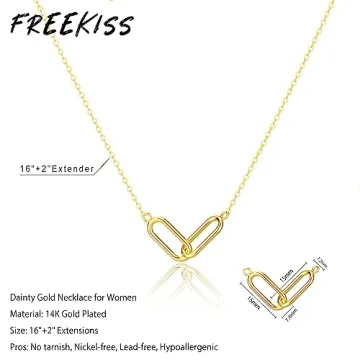 Freekiss 14K Gold Pendant Necklace Elegant Women's Jewelry