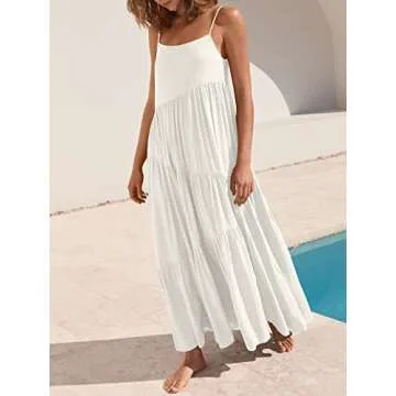 ANRABESS Women Summer Casual Loose Sleeveless Sundress Spaghetti Strap Flowy Boho Linen Beach Vacation Maxi Long Dress