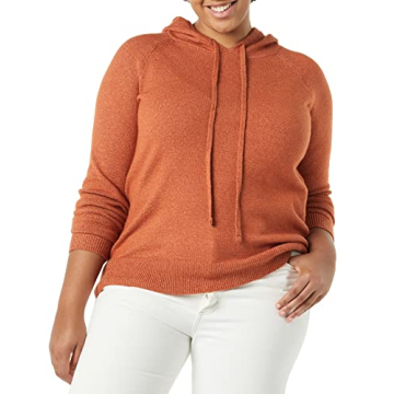 Amazon Essentials Women's Soft Touch Hooded Pullover Sweater in Caramel