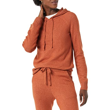 Soft Touch Hooded Pullover Sweater for Women in Caramel