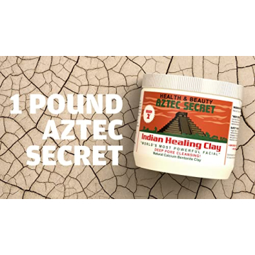 Aztec Secret Aztec Clay Premium Mask Set by Etana Beauty – All-In-One Kit Includes 1lb Indian Healing Clay, 16oz Bragg's Apple Cider Vinegar, Natural Bamboo Bowl, Stir, Scoop, Brush & Tote
