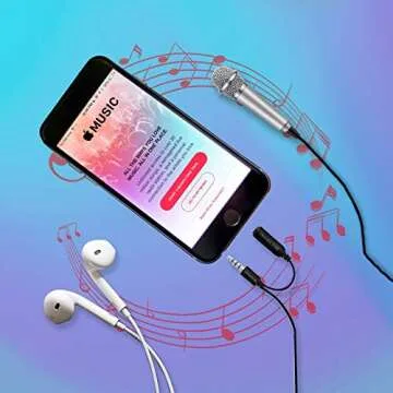 Mini Microphone Portable Vocal/Instrument Microphone for Mobile Phone Laptop Notebook Apple iPhone Sumsung Android with Holder Clip Tiny Microphone- Rose Gold