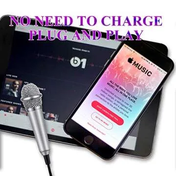 Mini Microphone Portable Vocal/Instrument Microphone for Mobile Phone Laptop Notebook Apple iPhone Sumsung Android with Holder Clip Tiny Microphone- Rose Gold