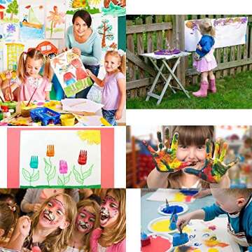 Fycooler Paint Brushes Watercolor Paint Brush Set Bulk, All Purpose Paint Brushes for Acrylic Painting-Toddler Anti-Spill Paint Cup and Brush Set Children's No Spill Paint Cups with Colored Lids