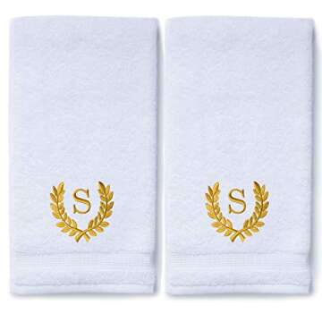 Decorative and Monogrammed Hand Towels for Bathroom Kitchen Makeup | Personalized Gift for Wedding-B...