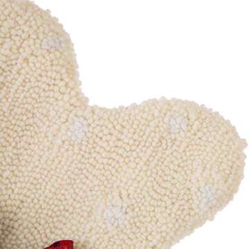 Glitzhome 12.5" L Bone Shaped Christmas Stocking Hooked Xmas Stocking for Christmas Decorations and Party Accessory