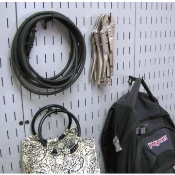 Wall Control 2-7/8in Long Reach Hook Pack - Slotted Metal Pegboard Hooks Pegboard and Slotted Tool Board - Black